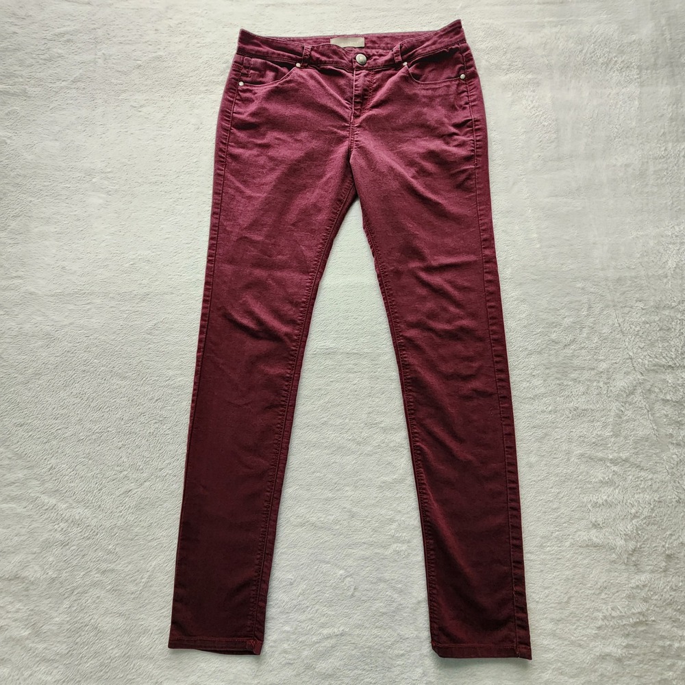 Costa Blanca‎ Audrey Skinny Pants Womens 27 32W 30L Burgundy Denim Stretch Jeans